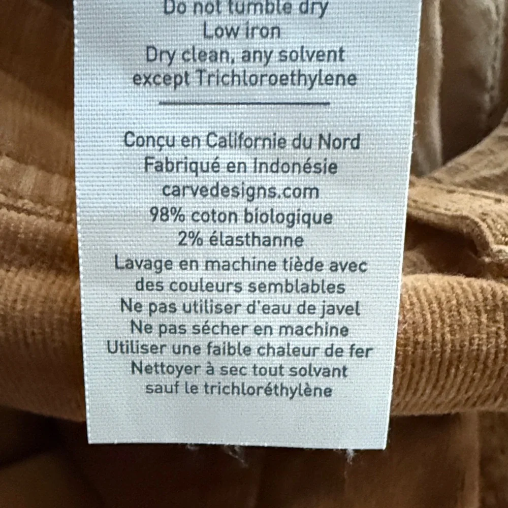 Carve Designs Carmel Brown Corduroy Pants Sz 2 - Picture 16 of 16